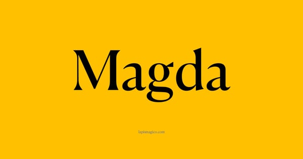 Nome Magda, ficha divertida com pontilhado para crianças