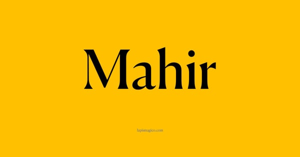 Nome Mahir, ficha divertida com pontilhado para crianças