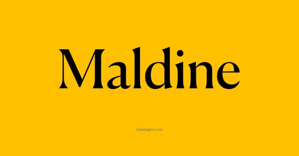 Nome Maldine, ficha divertida com pontilhado para crianças