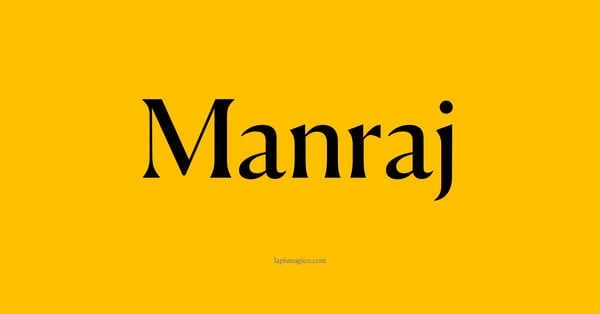 Nome Manraj, ficha divertida com pontilhado para crianças