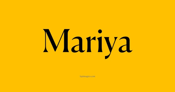 Nome Mariya, ficha divertida com pontilhado para crianças