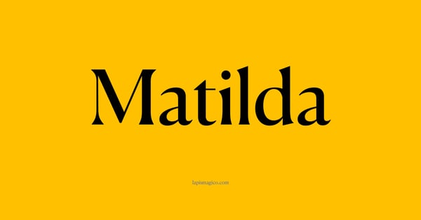 Nome Matilda, ficha divertida com pontilhado para crianças