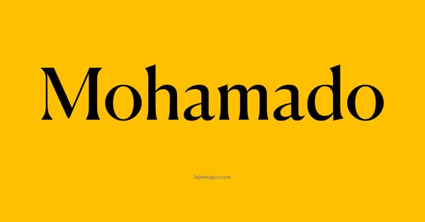 Nome Mohamado, ficha divertida com pontilhado para crianças