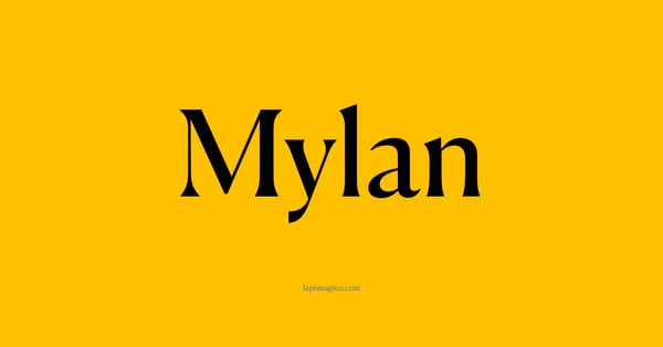 Nome Mylan, ficha divertida com pontilhado para crianças