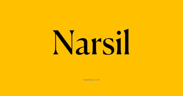 Nome Narsil, ficha divertida com pontilhado para crianças