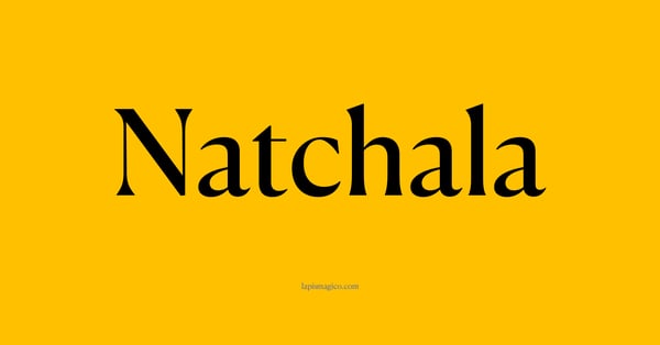 Nome Natchala, ficha divertida com pontilhado para crianças