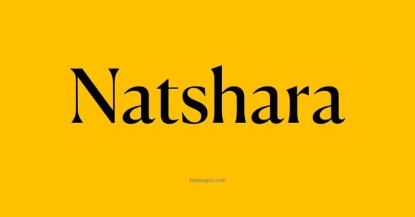 Nome Natshara, ficha divertida com pontilhado para crianças