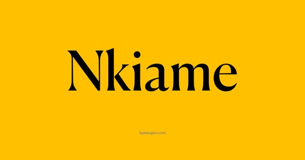 Nome Nkiame, ficha divertida com pontilhado para crianças