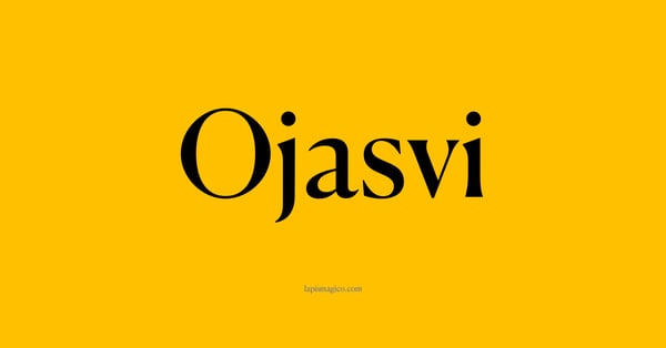 Nome Ojasvi, ficha divertida com pontilhado para crianças