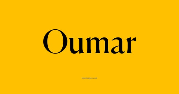 Nome Oumar, ficha divertida com pontilhado para crianças