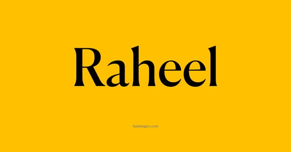 Nome Raheel, ficha divertida com pontilhado para crianças