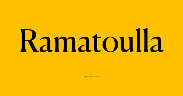 Nome Ramatoulla, ficha divertida com pontilhado para crianças