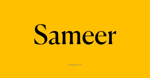 Nome Sameer, ficha divertida com pontilhado para crianças