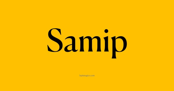 Nome Samip, ficha divertida com pontilhado para crianças