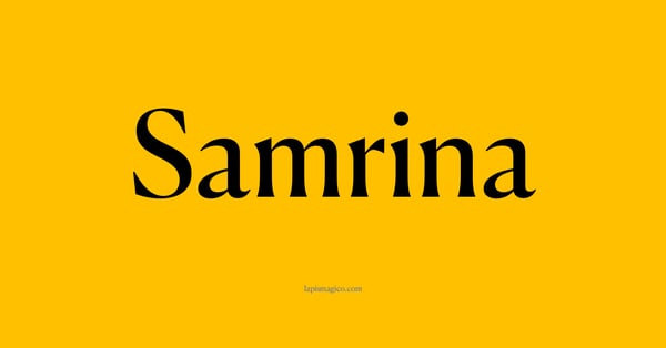 Nome Samrina, ficha divertida com pontilhado para crianças