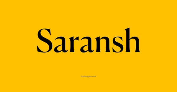 Nome Saransh, ficha divertida com pontilhado para crianças