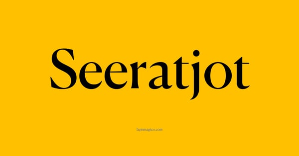 Nome Seeratjot, ficha divertida com pontilhado para crianças