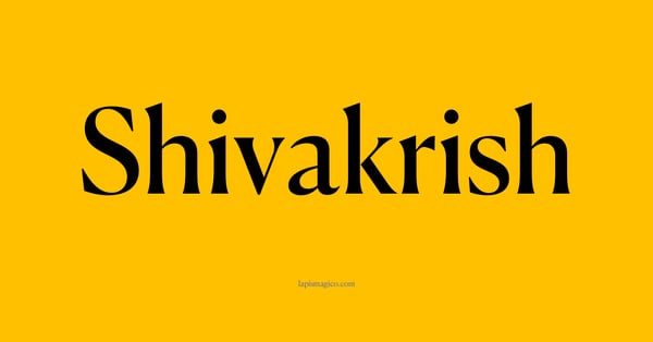 Nome Shivakrish, ficha divertida com pontilhado para crianças