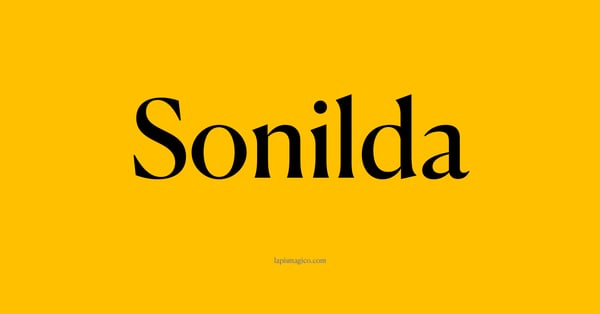 Nome Sonilda, ficha divertida com pontilhado para crianças