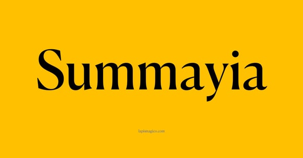 Nome Summayia, ficha divertida com pontilhado para crianças