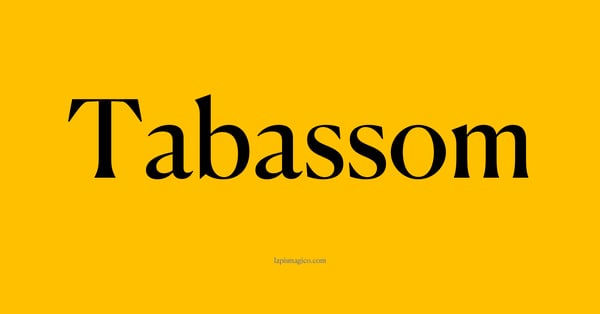 Nome Tabassom, ficha divertida com pontilhado para crianças