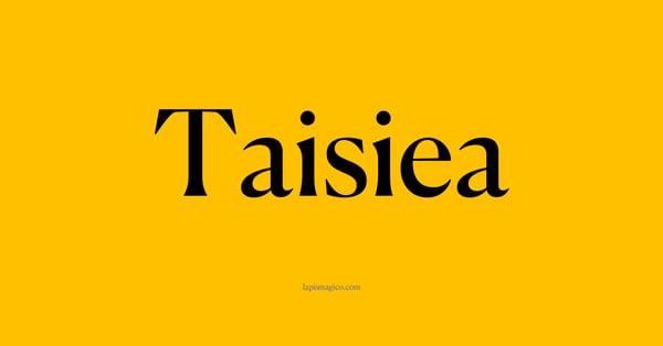 Nome Taisiea, ficha divertida com pontilhado para crianças