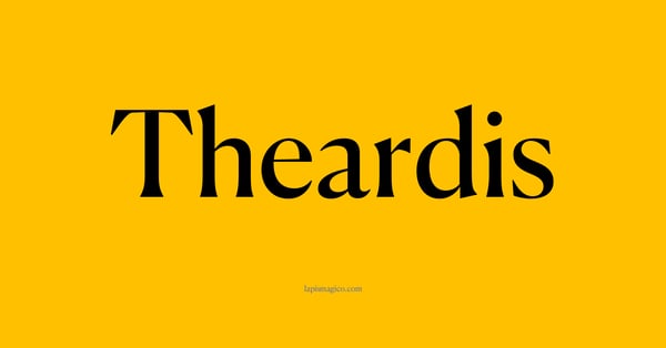 Nome Theardis, ficha divertida com pontilhado para crianças