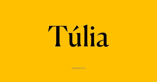 Nome Túlia, ficha divertida com pontilhado para crianças