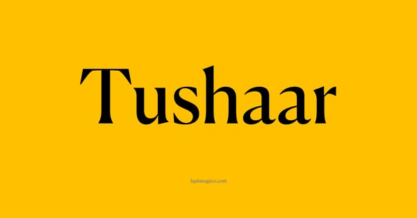 Nome Tushaar, ficha divertida com pontilhado para crianças