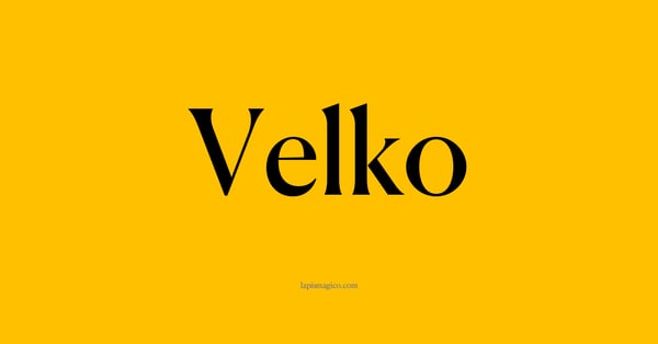 Nome Velko, ficha divertida com pontilhado para crianças