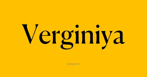 Nome Verginiya, ficha divertida com pontilhado para crianças