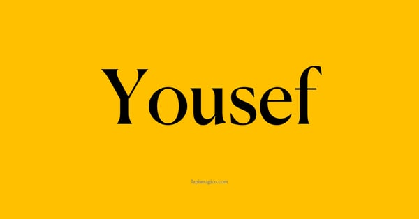 Nome Yousef, ficha divertida com pontilhado para crianças
