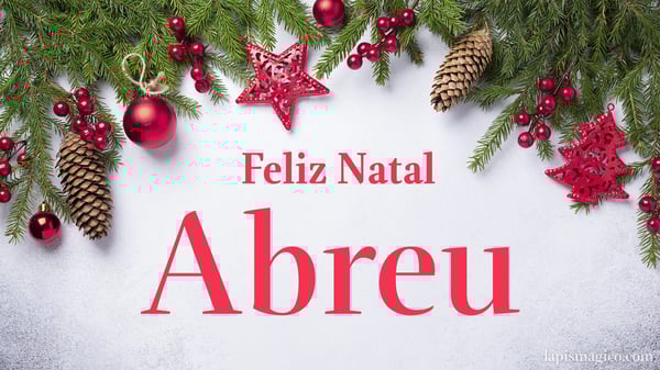 Oh Abreu, cinco postais de Feliz Natal Postal com o teu nome