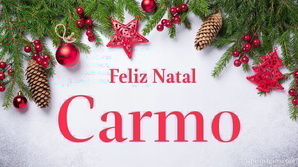 Oh Carmo, cinco postais de Feliz Natal Postal com o teu nome