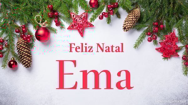 Oh Ema, cinco postais de Feliz Natal Postal com o teu nome