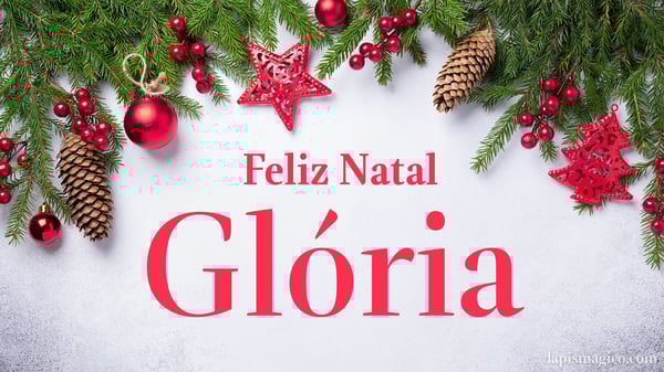 Oh Glória, cinco postais de Feliz Natal Postal com o teu nome