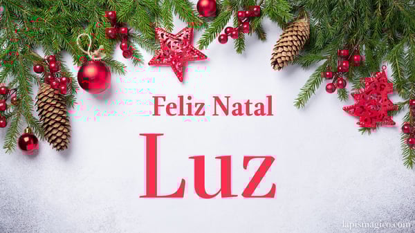 Oh Luz, cinco postais de Feliz Natal Postal com o teu nome