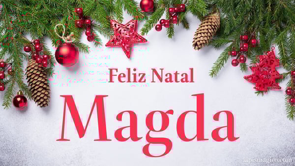 Oh Magda, cinco postais de Feliz Natal Postal com o teu nome