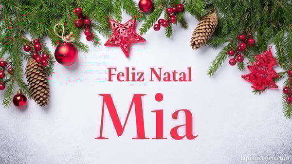 Oh Mia, cinco postais de Feliz Natal Postal com o teu nome