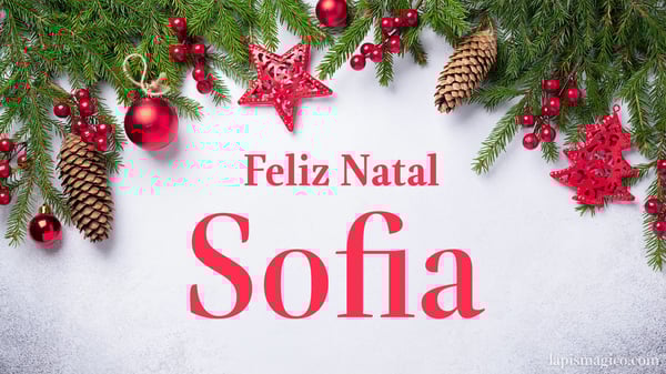 Oh Sofia, cinco postais de Feliz Natal Postal com o teu nome