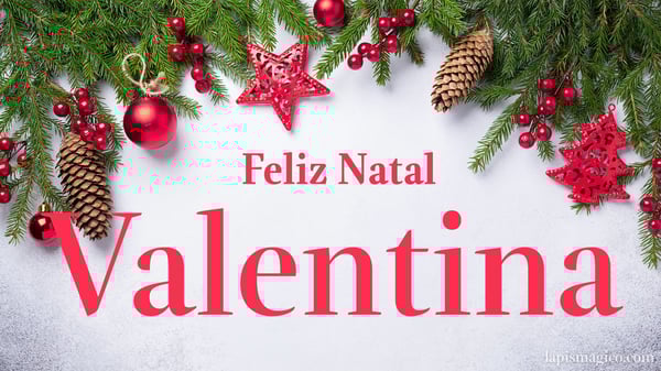 Oh Valentina, cinco postais de Feliz Natal Postal com o teu nome