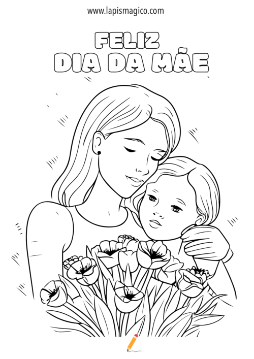 Desenhos do Dia da Mãe para imprimir e colorir