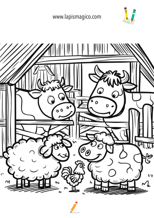 Desenhos De Animais Da Quinta Para Imprimir E Colorir