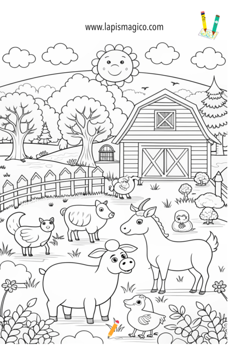 Desenhos De Animais Da Quinta Para Imprimir E Colorir