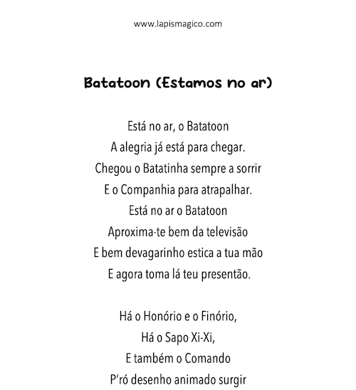 Batatoon (música e letra)