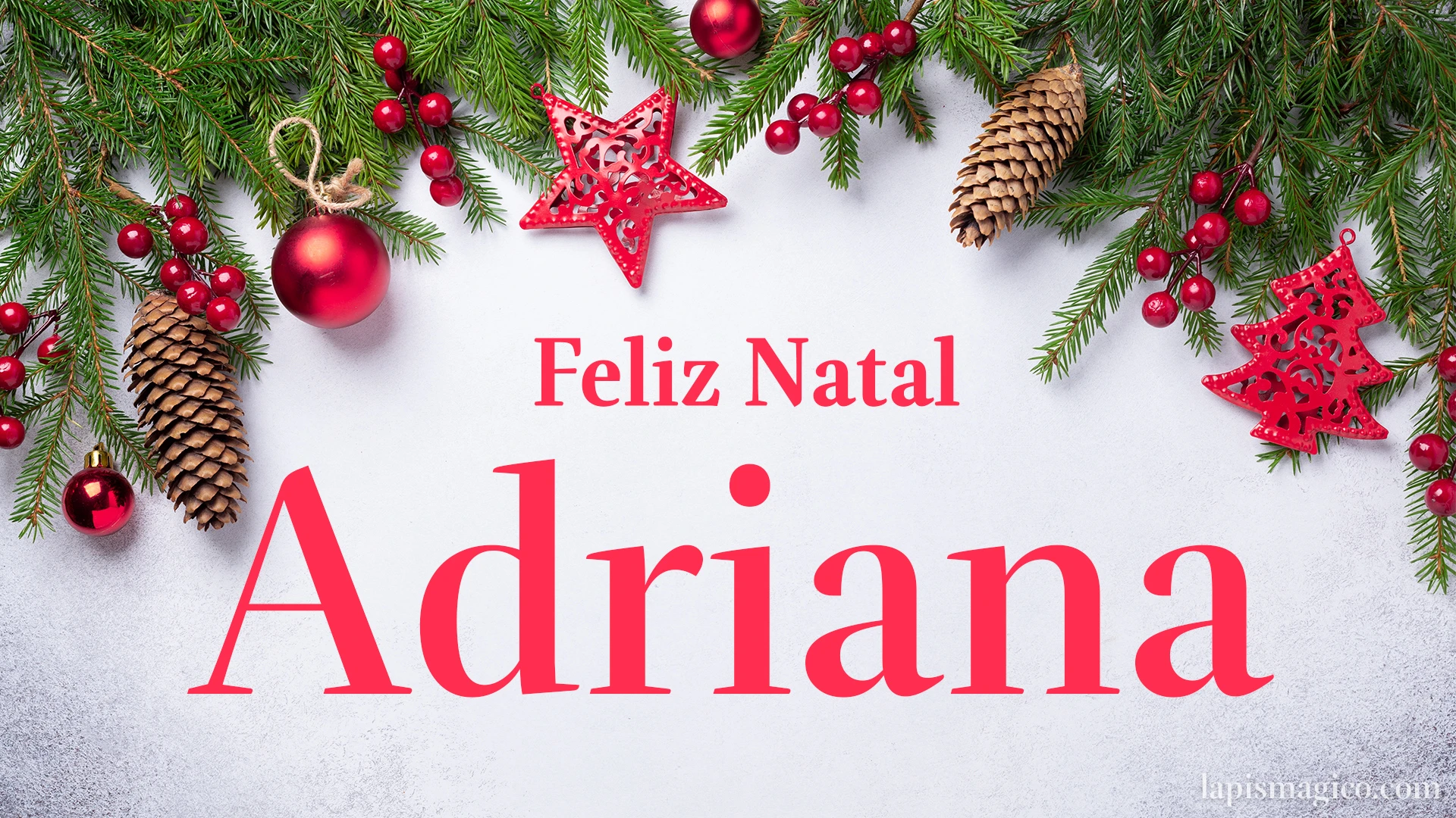 Oh Adriana, cinco postais de Feliz Natal Postal com o teu nome