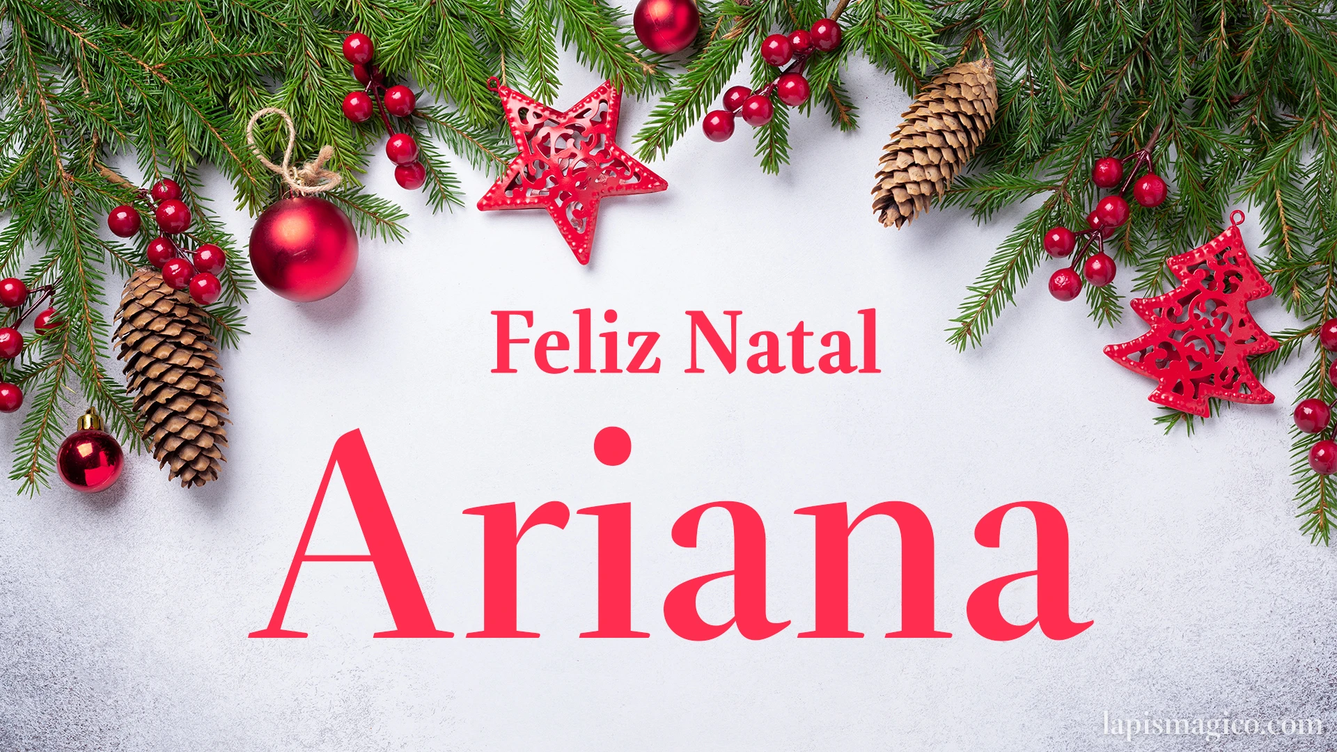 Oh Ariana, cinco postais de Feliz Natal Postal com o teu nome
