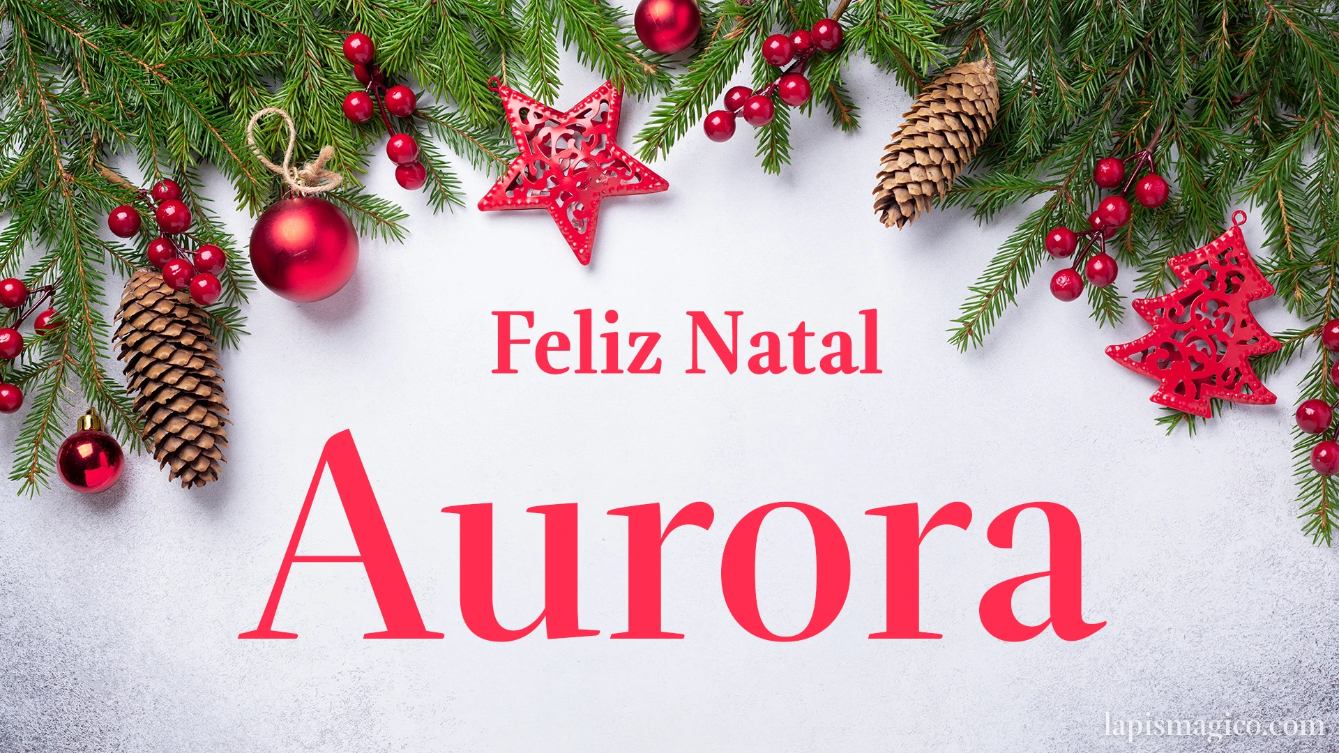 Oh Aurora, cinco postais de Feliz Natal Postal com o teu nome