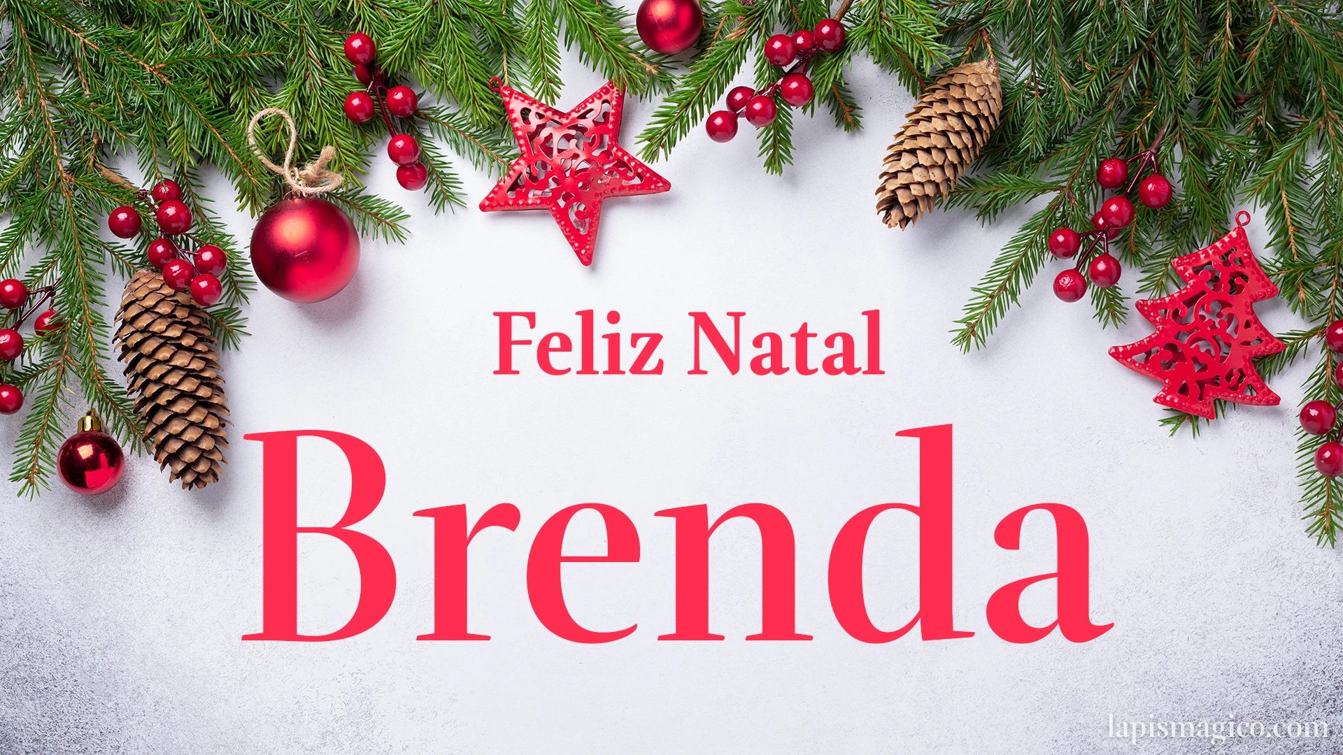 Oh Brenda, cinco postais de Feliz Natal Postal com o teu nome