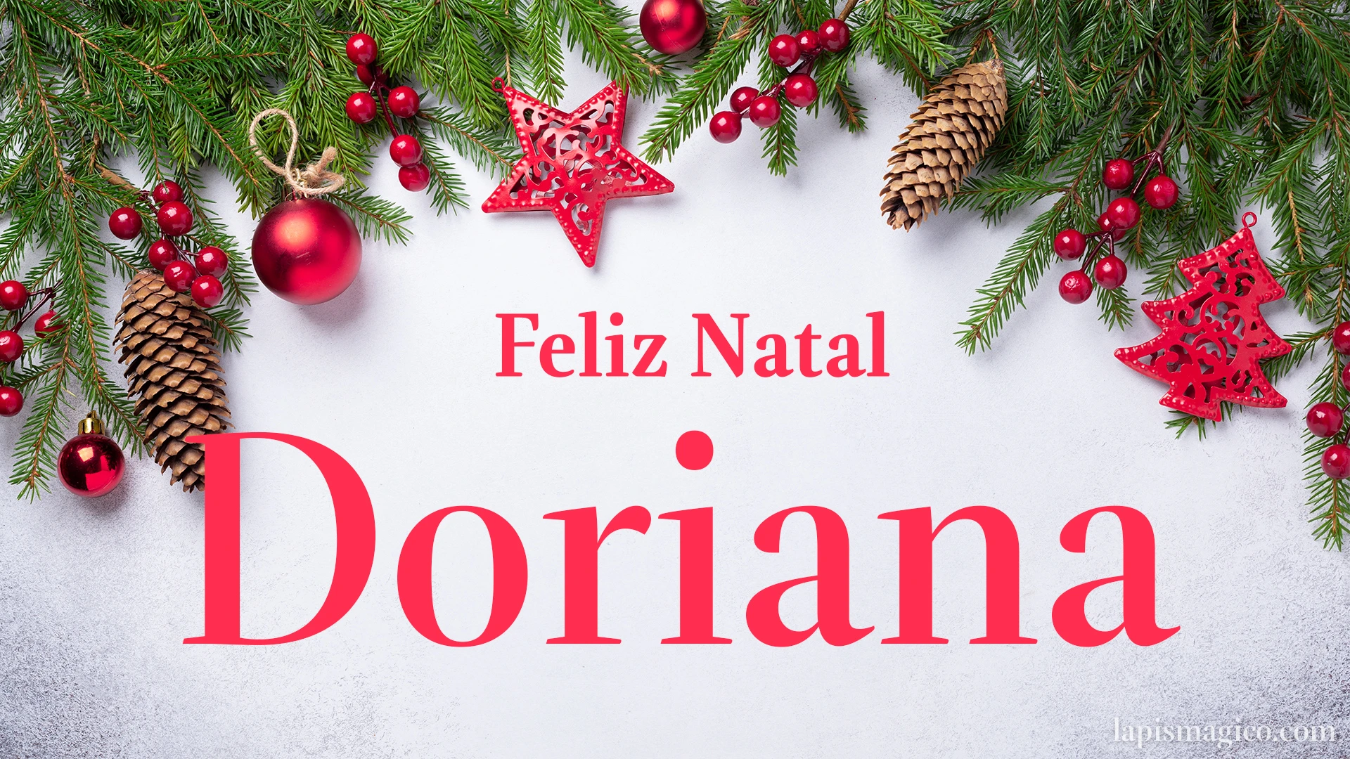 Oh Doriana, cinco postais de Feliz Natal Postal com o teu nome